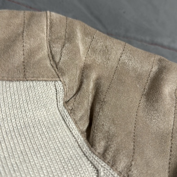 Banana Republic Cream Velvet shoulder  Zip Up Jacket - Picture 4 of 9